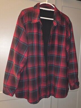 Lee Riders Womens Fleeced-lined Plaid Flannel Shirt 3x/ Blue Red Black